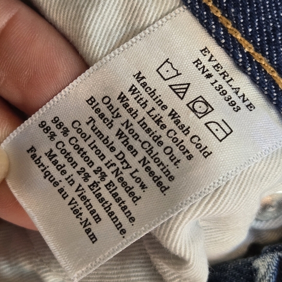 Everlane high rise cropped 23 inseam Jeans Raw Hem size 28 - Picture 10 of 10